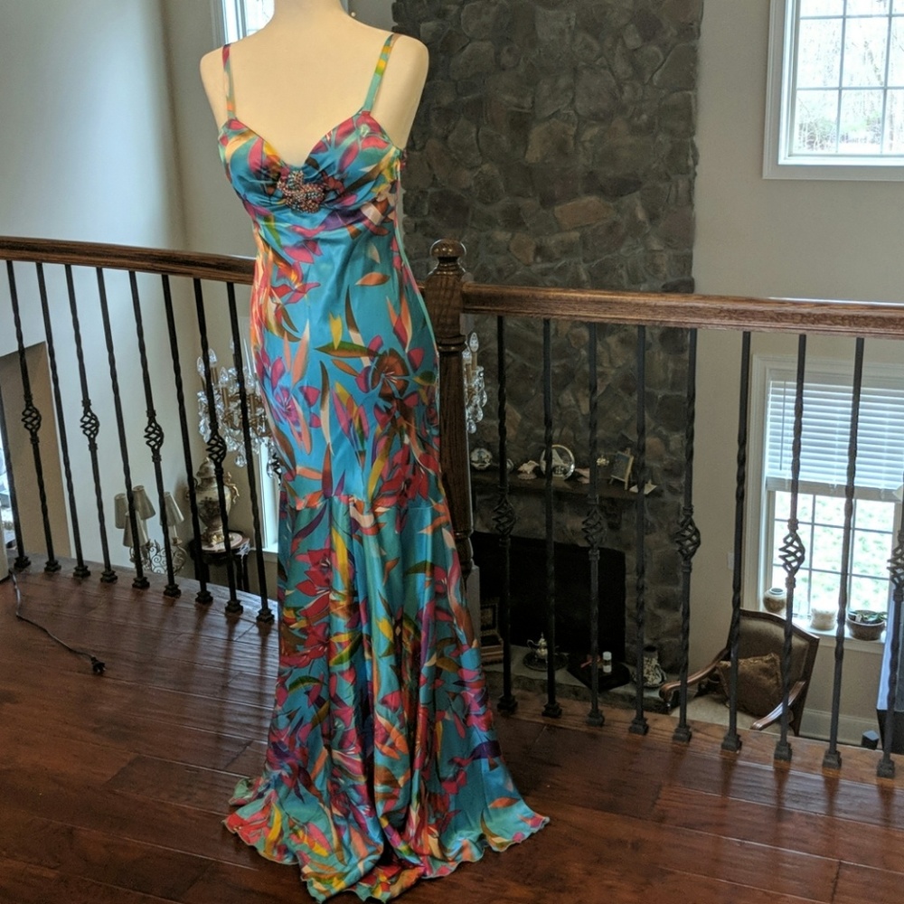 A multi colored Cache dress in a size 6